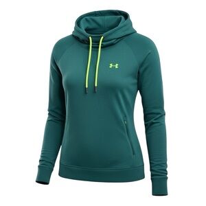 Under Armour Emerald Green Funnel Neck Pullover Sweatshirt Large Zipper Pocket